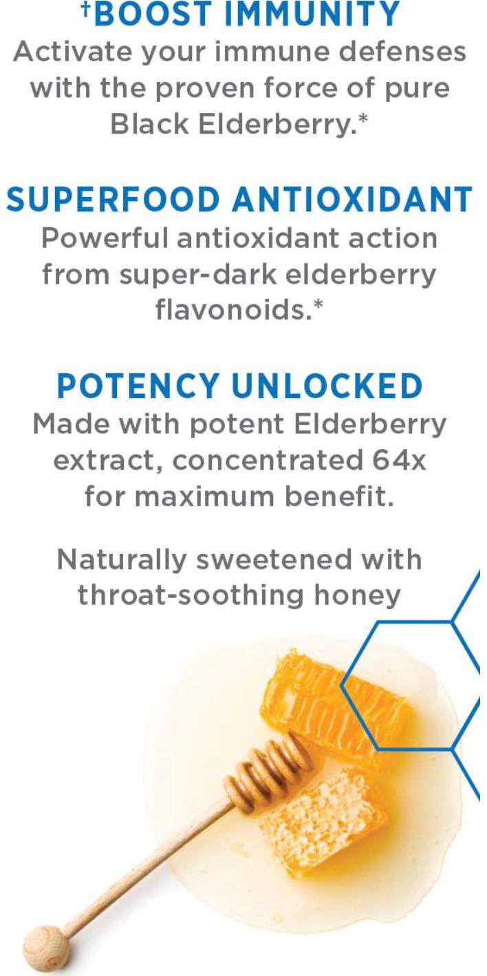 Elderberry Syrup, New Chapter Elderberry Syrup, 24 Servings, Immune Defense for Kids (4+) and Adults, 64x Concentrated Black Elderberry + Grade A Honey, No Corn Syrup, Non-GMO, Gluten Free