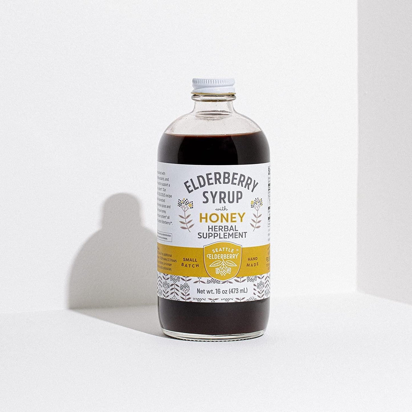 Elderberry Syrup with Honey (Small-Batch Made with Organic Ingredients and Gluten-Free) for Kids and Adults, Immunity Boost, 16oz