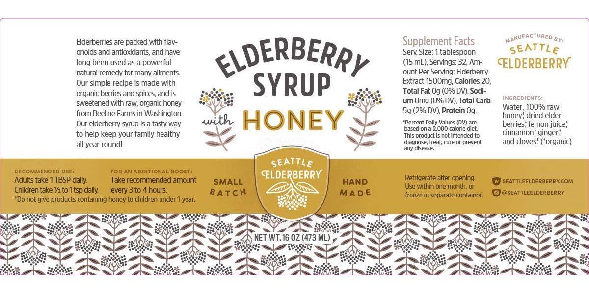 Elderberry Syrup with Honey (Small-Batch Made with Organic Ingredients and Gluten-Free) for Kids and Adults, Immunity Boost, 16oz