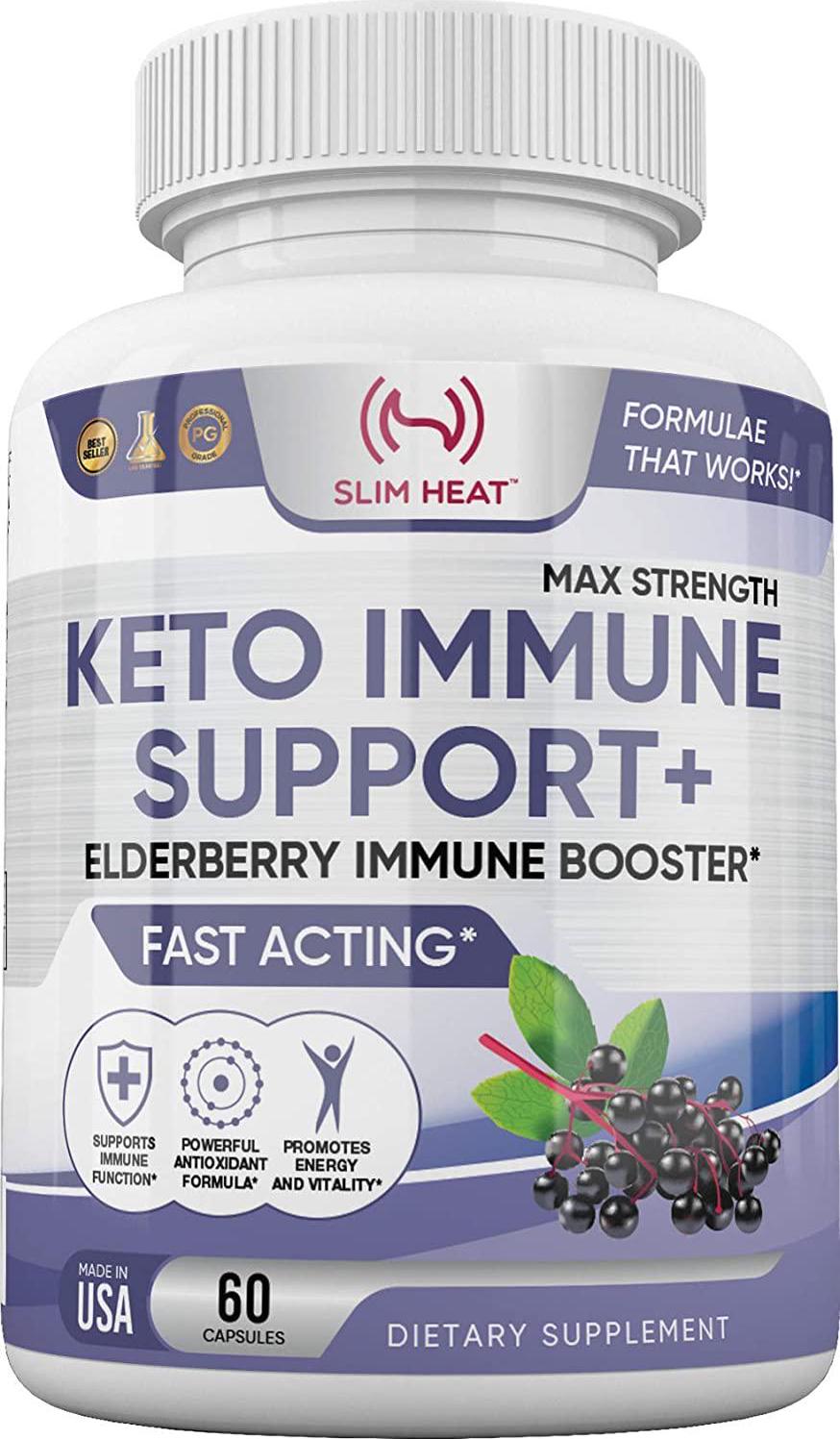 Elderberry, Vitamin C, B6, E, Zinc, Garlic, Turmeric, Echinacea Immune Support Supplement, 30 Day Supply - 8 in 1 Daily Immune Support for Adults