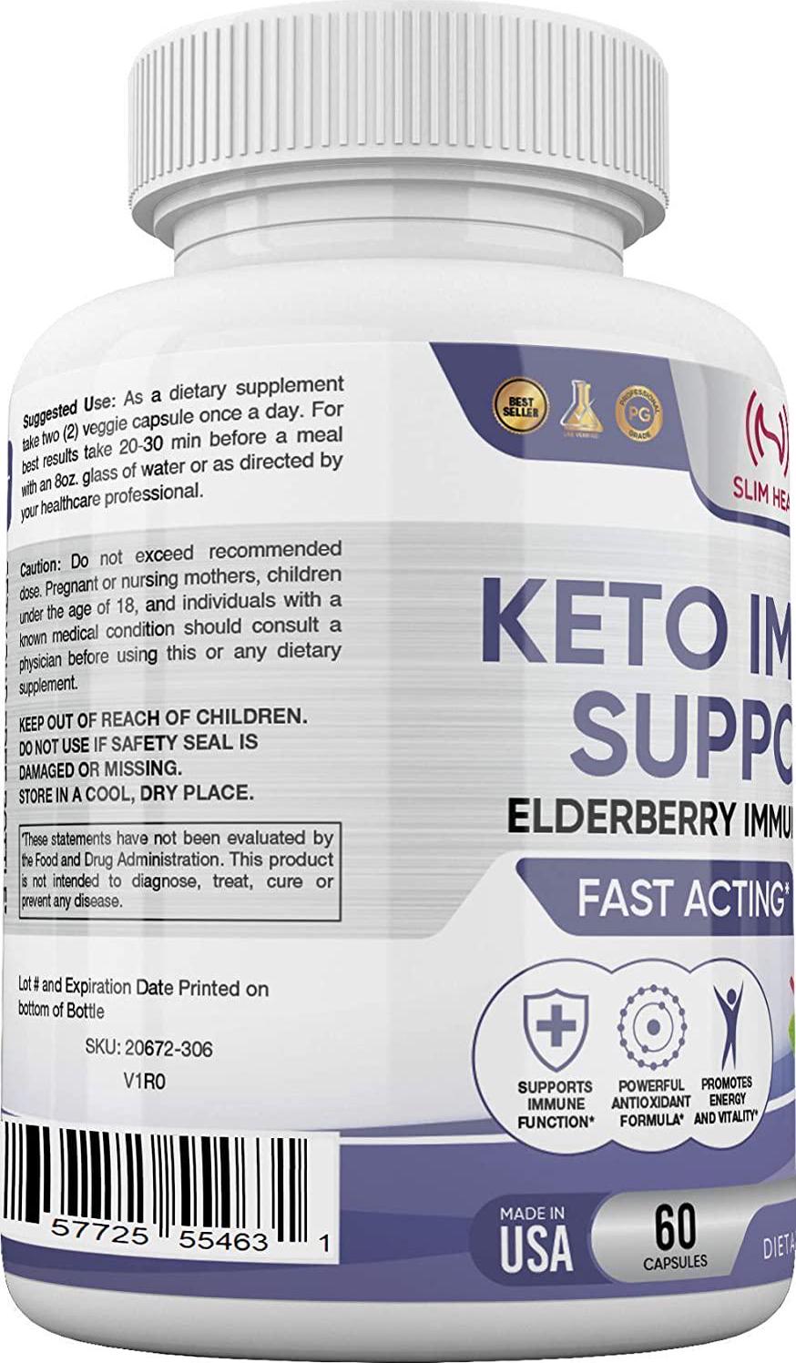 Elderberry, Vitamin C, B6, E, Zinc, Garlic, Turmeric, Echinacea Immune Support Supplement, 30 Day Supply - 8 in 1 Daily Immune Support for Adults