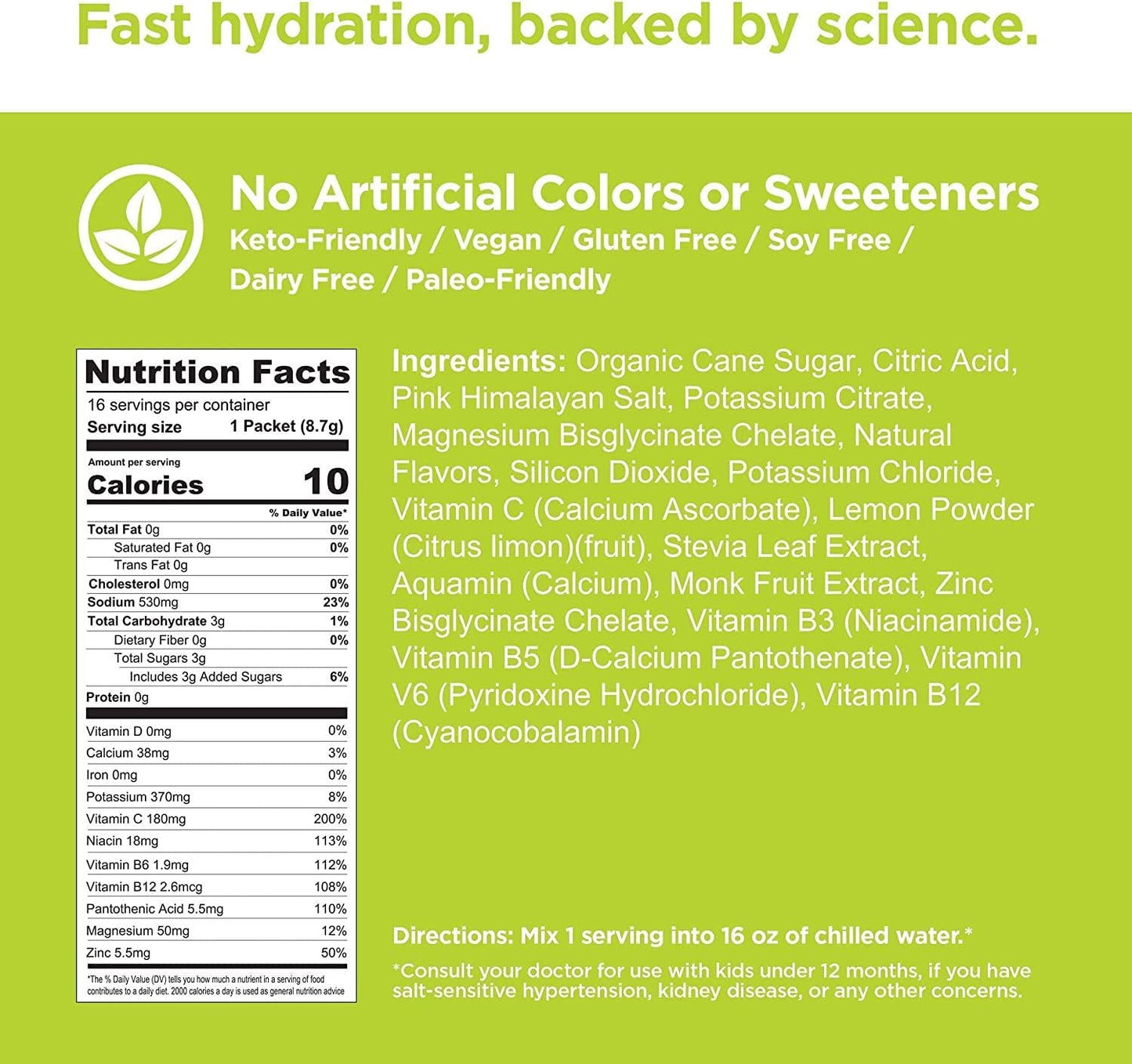 Electrofy 3x Hydration Booster 32 Pack | Orange and Lemon Lime | Hydration Multiplier Electrolyte Drink Powder Stick Packets Recovery Mix | Keto + Paleo Friendly, Vegan, Gluten Free, Soy Free Dairy Free