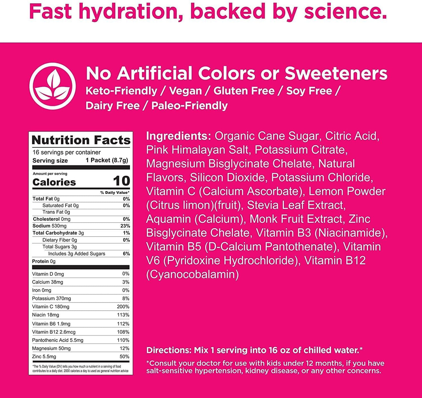 Electrofy 3x Hydration Booster 32 Pack | Watermelon and Orange | Hydration Multiplier Electrolyte Drink Powder Stick Packets Recovery Mix | Keto + Paleo Friendly, Vegan, Gluten Free, Soy Free Dairy Free