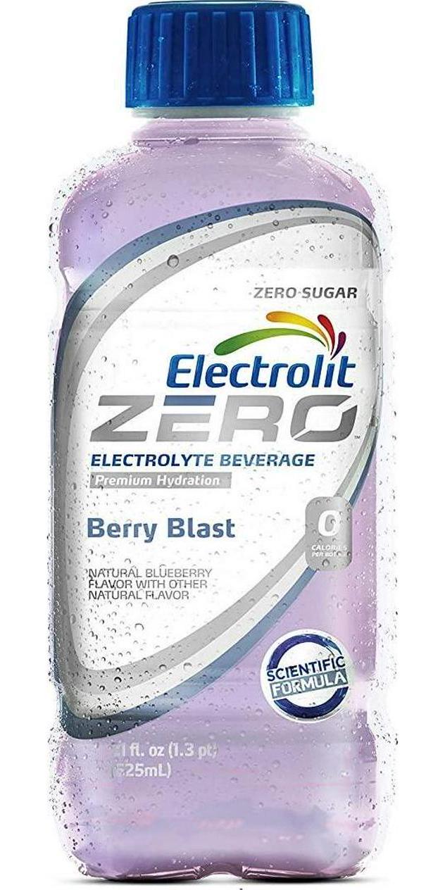 Electrolit Electrolyte Hydration and Recovery Drink, 21oz, ZERO Berry Blast, 12 Pack
