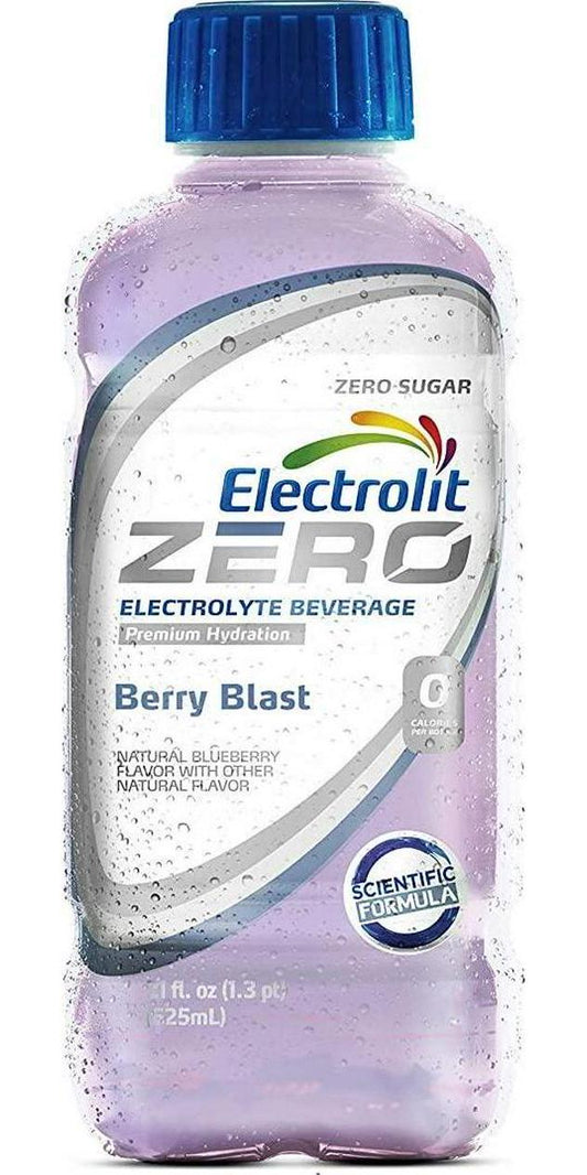 Electrolit Electrolyte Hydration and Recovery Drink, 21oz, ZERO Berry Blast, 12 Pack