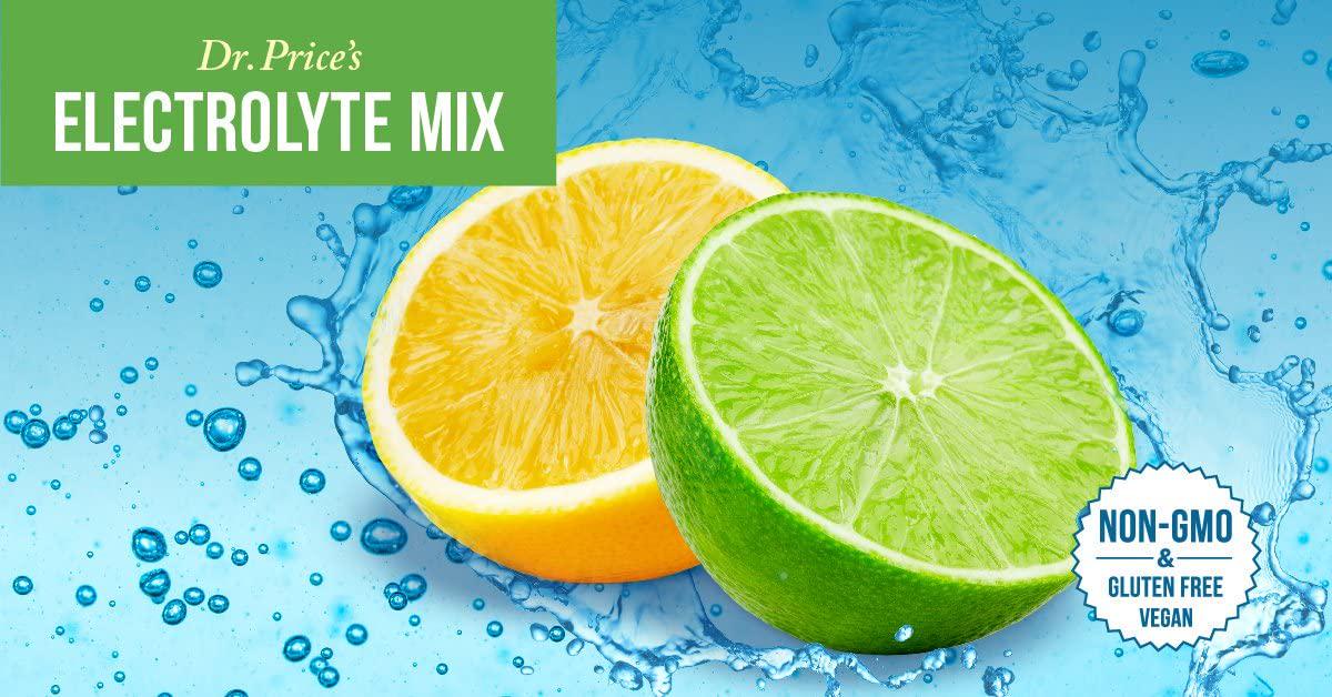 Electrolyte Mix Supplement Powder, 90 Servings, 72 Trace Minerals, Potassium, Sodium, Electrolyte Replacement Keto Drink | Lemon-Lime Flavor | Dr. Price's Vitamins, No Sugar, Vegan, Non-GMO