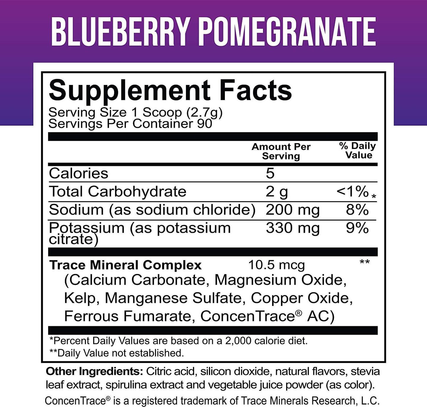 Electrolyte Mix Supplement Powder, 90 Servings, 72 Trace Minerals, Potassium, Sodium, Electrolyte Replacement Keto Drink | Blueberry-Pomegranate Flavor | Dr. Price's Vitamins, No Sugar, Vegan Non-GMO