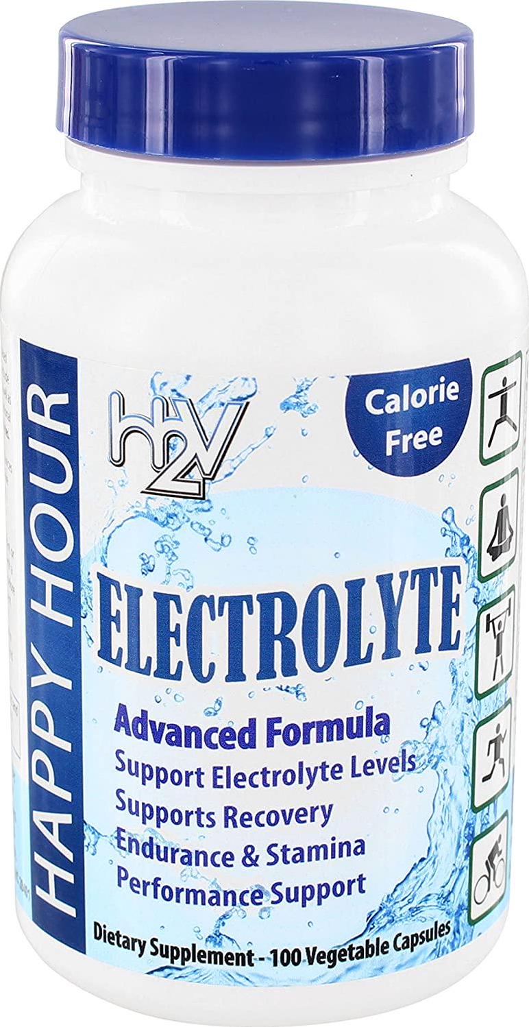 Electrolyte Pills- Helping w/Dehydration, Muscle cramping, Performance and Rapid Recovery. Vegetarian Capsules with Magnesium, Potassium, Sodium and Calcium Supplement by Happy Hour Vitamins