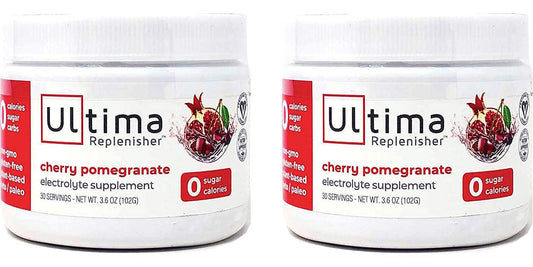 Electrolyte Powder - Balanced, Hydrating Electrolyte Replacement - 30 Serving Canisters - Cherry Pomegranate - 3.6 Ounces Each (Pack of 2)