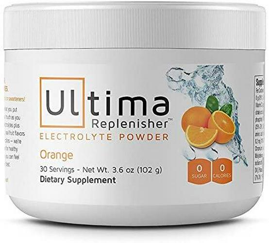 Electrolyte Powder - Balanced, Hydrating Electrolyte Replacement - 30 Serving Canisters - Orange - 3.6 Ounces Each (Pack of 2)
