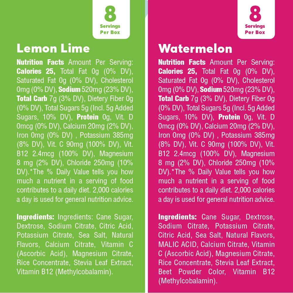 Electrolyte Powder Packets for Rapid Hydration | Nuun Instant (Lemon-Lime and Watermelon, 16 Servings)