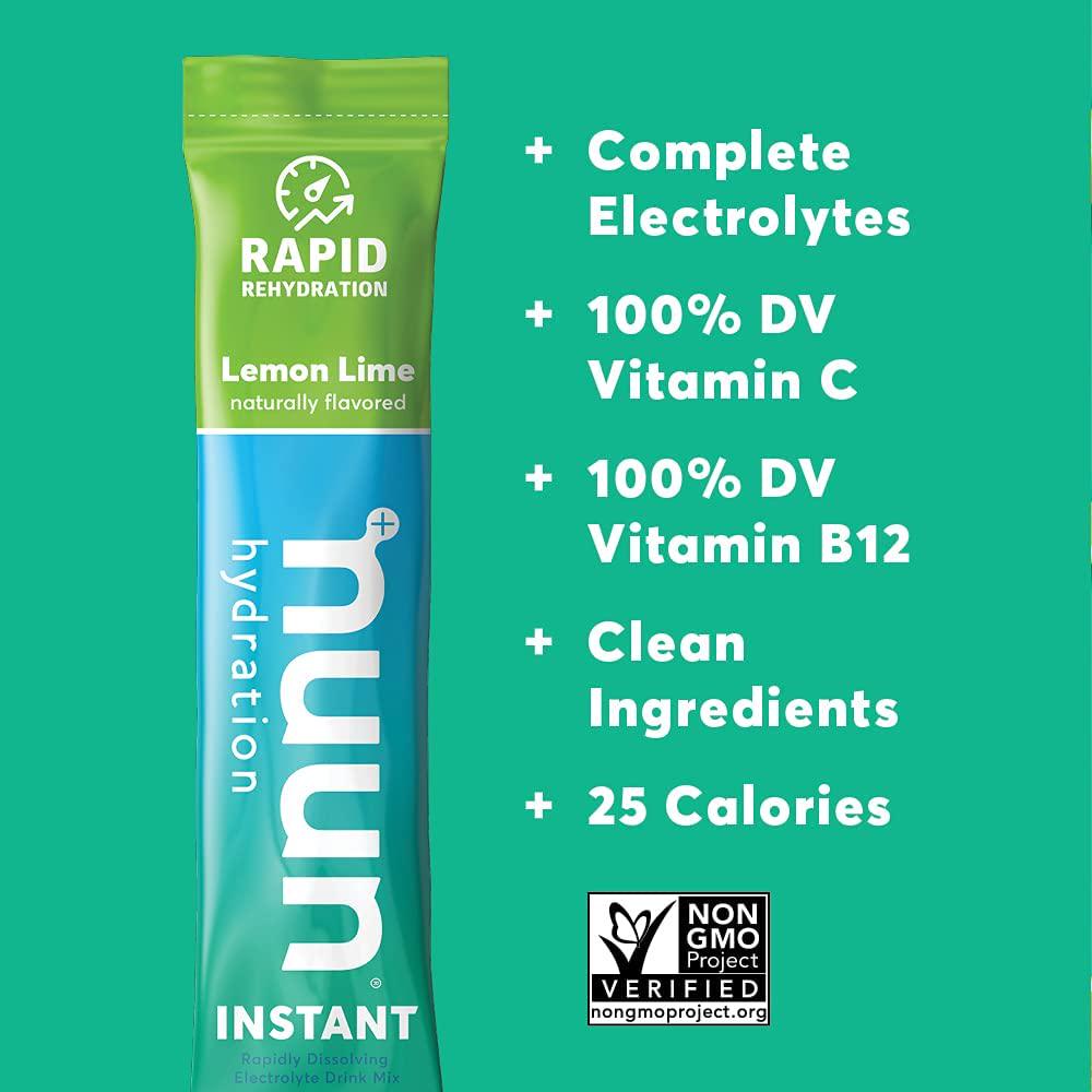 Electrolyte Powder Packets for Rapid Hydration | Nuun Instant (Lemon-Lime, 16 Servings)