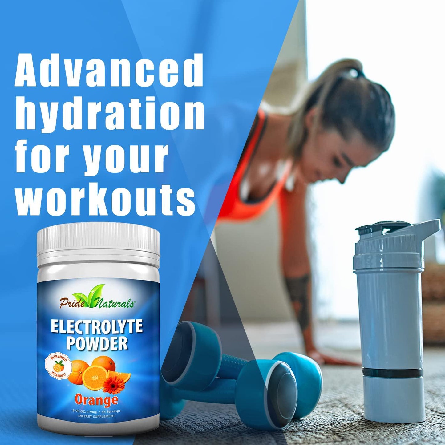 Electrolyte Powder - Refreshing Workout Recovery Electrolytes, Sugar Free, Gluten Free, Pure Keto and Paleo Hydration Beverage, Immune Boosting Vitamins (198 Grams, Orange Flavor)