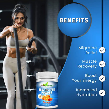 Electrolyte Powder - Refreshing Workout Recovery Electrolytes, Sugar Free, Gluten Free, Pure Keto and Paleo Hydration Beverage, Immune Boosting Vitamins (198 Grams, Orange Flavor)