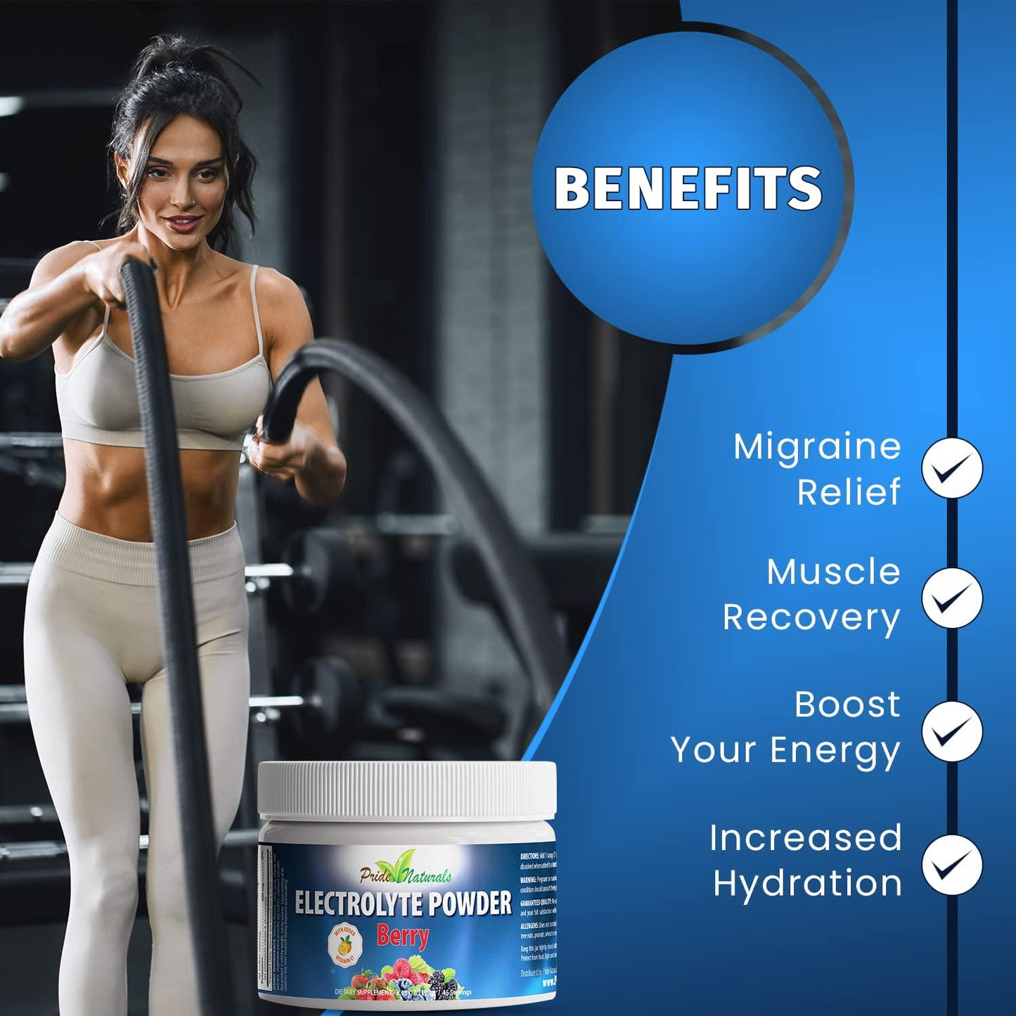 Electrolyte Powder - Refreshing Workout Recovery Electrolytes, Sugar Free, Gluten Free, Pure Keto and Paleo Hydration Beverage, Immune Boosting Vitamins (198 Grams, Berry Flavor)