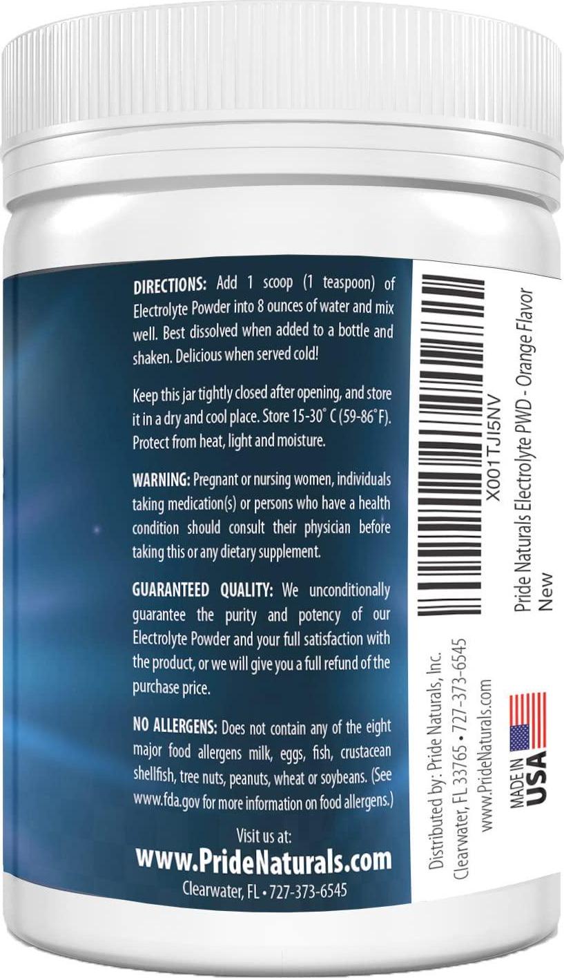 Electrolyte Powder - Refreshing Workout Recovery Electrolytes, Sugar Free, Gluten Free, Pure Keto and Paleo Hydration Beverage, Immune Boosting Vitamins (198 Grams, Orange Flavor)