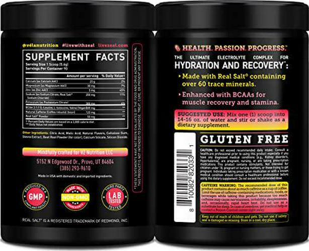 Electrolyte Powder Recovery Drink + Energy (90 Servings | Pink Lemonade) w Real Salt +BCAAs Sugar Free Electrolyte Supplement w Potassium Zinc and Magnesium for Hydration - Keto Electrolytes