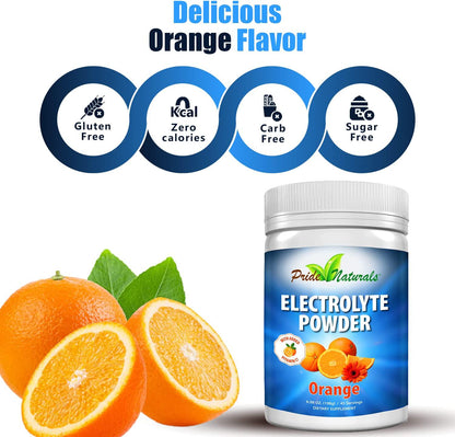 Electrolyte Powder - Refreshing Workout Recovery Electrolytes, Sugar Free, Gluten Free, Pure Keto and Paleo Hydration Beverage, Immune Boosting Vitamins (198 Grams, Orange Flavor)