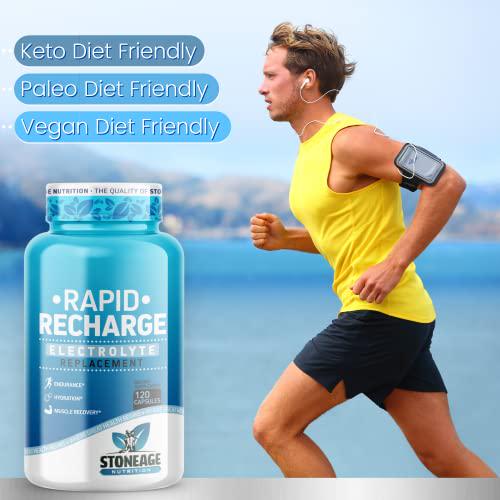 Electrolyte Tablets - 120 Capsules - Support for Keto Electrolytes, Salt Tablets - Electrolyte Pills Supplements for POTS Syndrome, Rapid Hydration, Endurance, Dehydration Recovery - GMO and Gluten Free