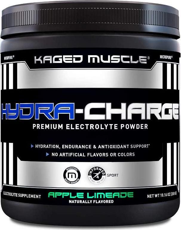 Electrolytes, Kaged Muscle Hydra-Charge Premium Electrolyte Powder, Hydration Electrolyte Powder, Pre Workout, Post Workout, Intra Workout, Apple Limeade, 60 Servings