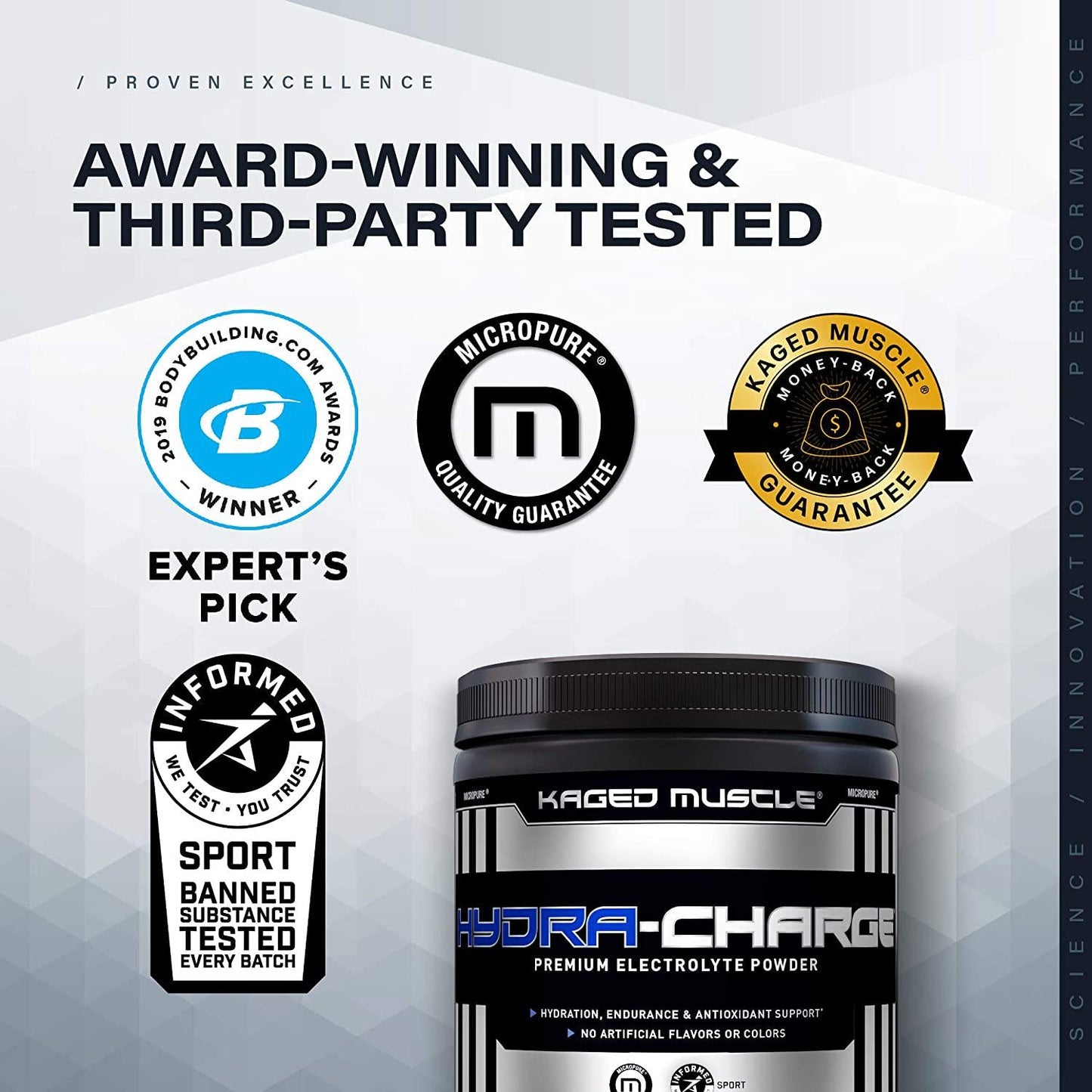 Electrolytes, Kaged Muscle Hydra-Charge Premium Electrolyte Powder, Hydration Electrolyte Powder, Orange Mango, 60 Servings, Clear, 9.73 Ounce (Pack of 1), AMZ-KM-HYDC-060OM