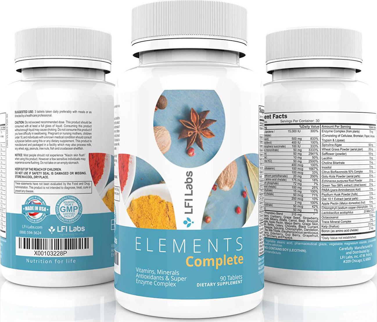 Elements Complete Best Multivitamin Superfood — The Most Complete Vitamin-Mineral-Antioxidant-Probiotic-Enzyme-Superfood Blend. The Ultimate All-in-One.