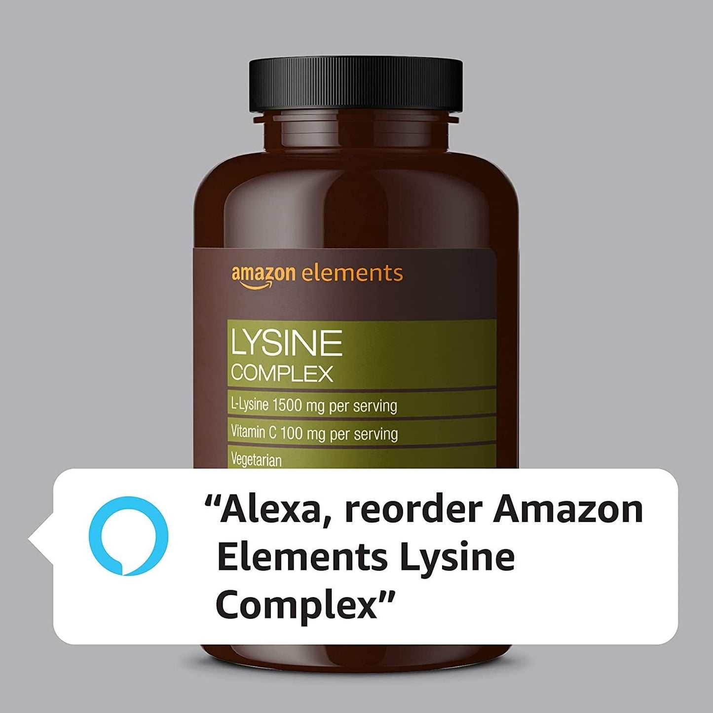 Elements Lysine Complex with Vitamin C, 1500 mg L-Lysine with 100 mg Vitamin C per Serving (3 Tablets), Supports Immune Health, Vegetarian, 195 Tablets (Packaging may vary)