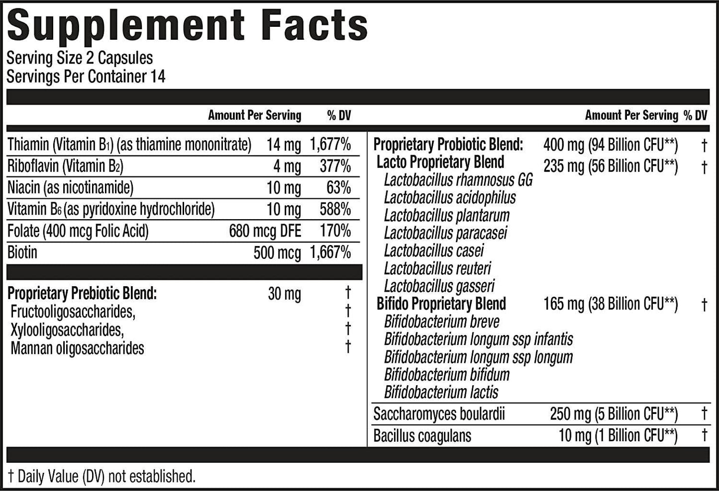 Elements Supreme Probiotic - Daily Dietary Supplement, Supports Digestive and Immune Health with Multi-Strain megadoses, Vitamin B, Niacin, Folate, Riboflavin, 28 Shelf-Stable Capsules (14 Servings)