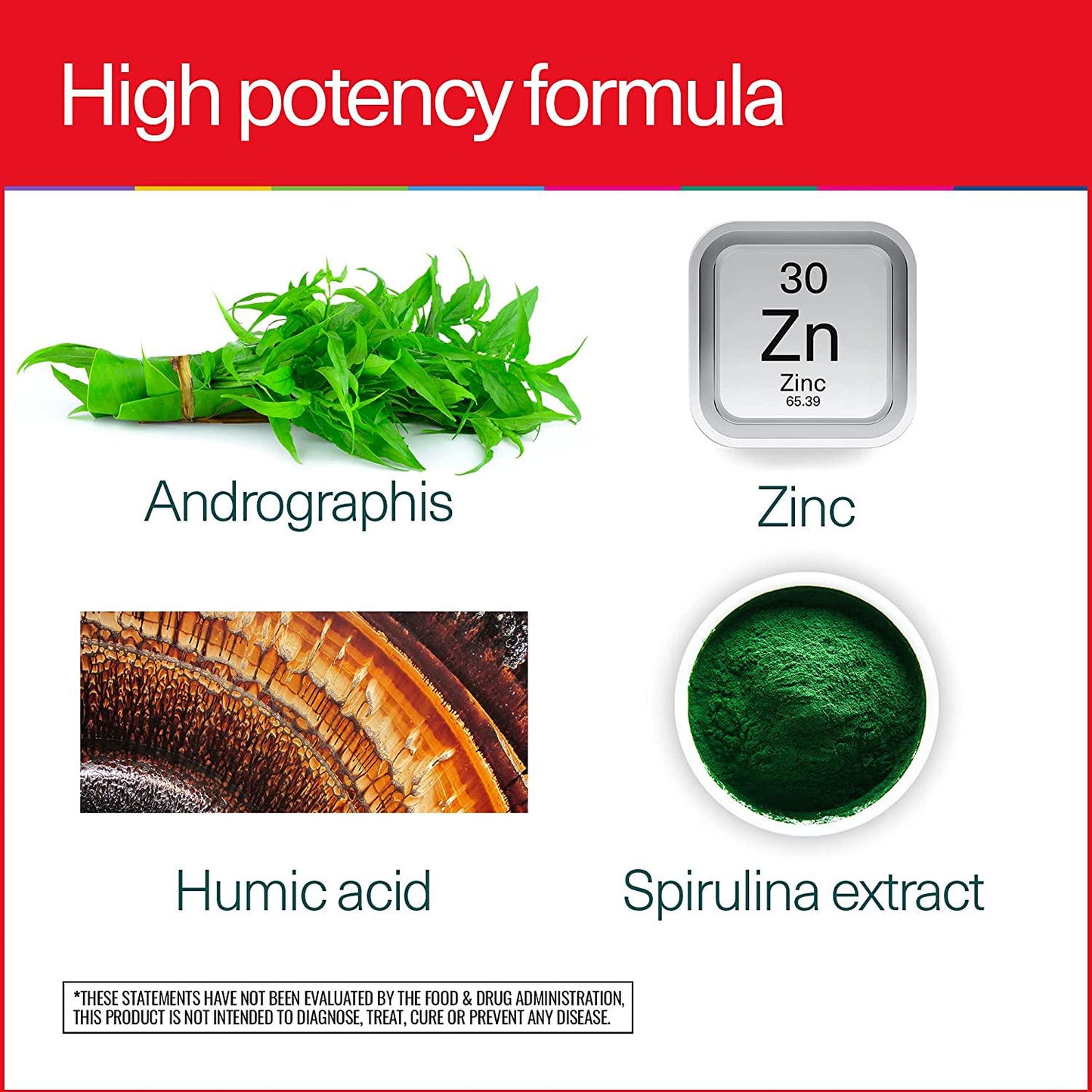 Elements Winter Rescue - High Potency Dietary Supplement for Immune System Support with Humic Acid, Spirulina Extract, Zinc, 30 Capsules (10 Servings)