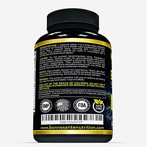 Elevate- Natural Clean Energy- High Caffeine Pills with Taurine- B Vitamins and More. Supports Endurance- Energy- and Focus, Made for Men and Women. Non-GMO Natural Energy Supplement 60 Capsules
