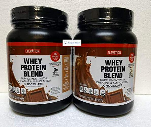 Elevation by Millville Whey Protein Powder Blend Chocolate 32oz 907g (Pack of Two)