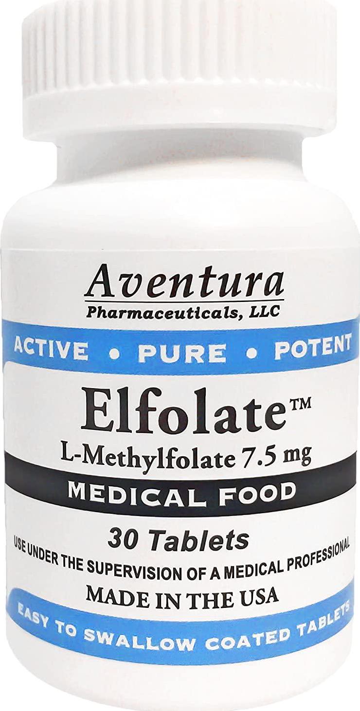ElfolateÂ 7.5mg L-Methylfolate Methyl Folate Methylfolate Medical Food Supplement Doctor Recommended Professional Strength Active Pure Potent 30 Tablets
