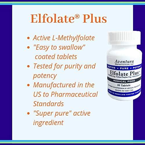 Elfolate PlusÂ 3mg 3 Pack L-Methylfolate Methyl Folate Methylfolate Medical Food Supplement Doctor Recommended Professional Strength Active Pure Potent 30 Tablets