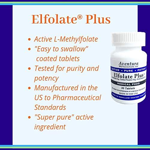 ElfolateÂ Plus 3mg L-Methylfolate Methyl Folate Methylfolate Medical Food Supplement Doctor Recommended Professional Strength Active Pure Potent 30 Tablets