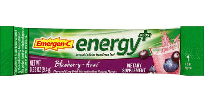 Emergen-C Energy+, With B Vitamins, Vitamin C And Natural Caffeine From Green Tea (18 Count, Blueberry Acai Flavor) Dietary Supplement Drink Mix, 0.33 Ounce Powder Packets