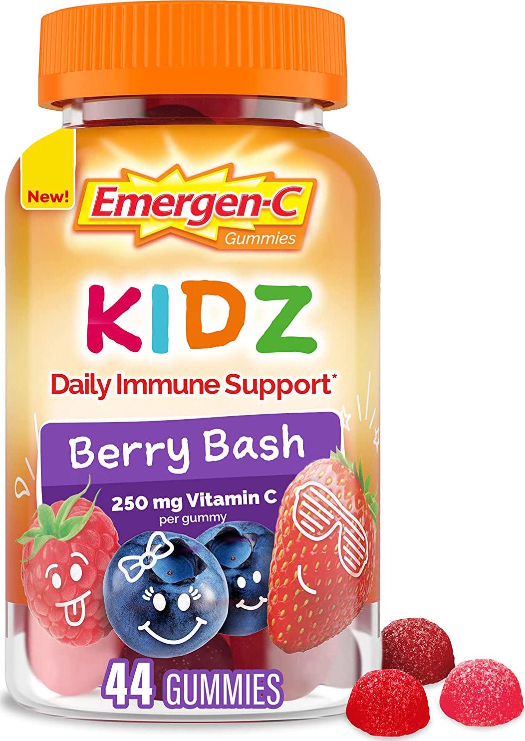 Emergen-C Kidz Daily Immune Support Dietary Supplements, Flavored Gummies with Vitamin C and B Vitamins for Immune Support, Berry Bash Flavored Gummies - 44 Count