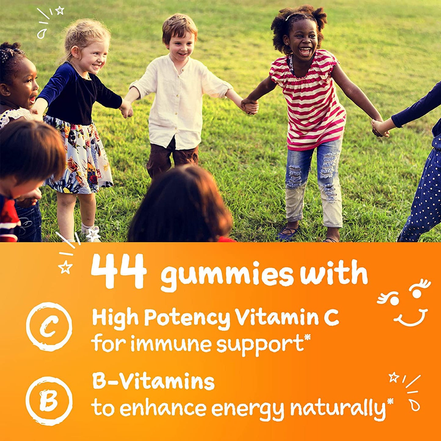 Emergen-C Kidz Daily Immune Support Dietary Supplements, Flavored Gummies with Vitamin C and B, Fruit Fiesta, 44 Count