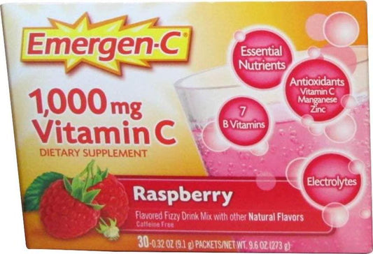 Emergen-C, Raspberry, 30 pkt (Pack of 4)