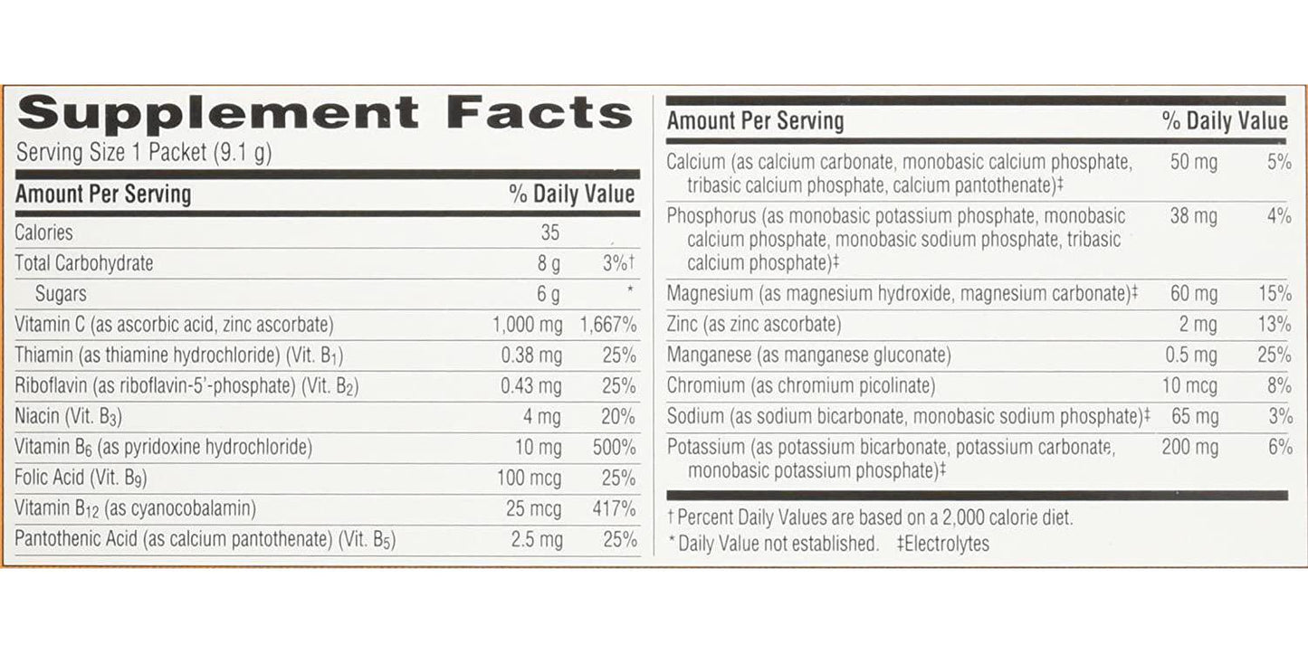 Emergen-C Vitamin C Fizzy Drink Mix Super Orange - 1000 mg - 30 Packets