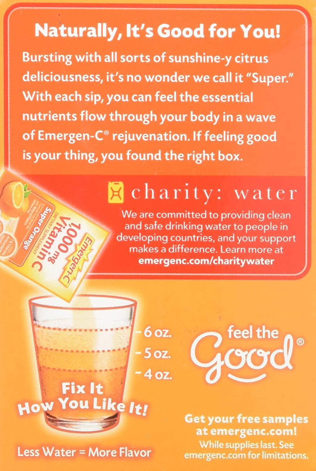 Emergen-C Vitamin C Fizzy Drink Mix Super Orange - 1000 mg - 30 Packets