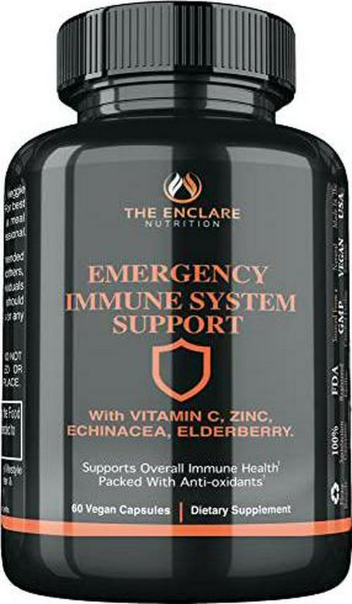 Emergency Immune Support Supplement: 10in1 Immunity Vitamins, Booster, Defense, Stress, Respiratory: Vitamin C, B6, E, Elderberry, Zinc, Echinacea, Turmeric, Garlic, Probiotic, L Glutamine (1)