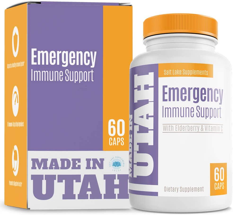 Emergency Immune Support - 10-in-1 Multivitamin Formula for Men and Women, Packed w/Vitamins, Minerals and Herbal Ingredients to Boost a Healthy Immunity System - 60 Vegetable Capsules