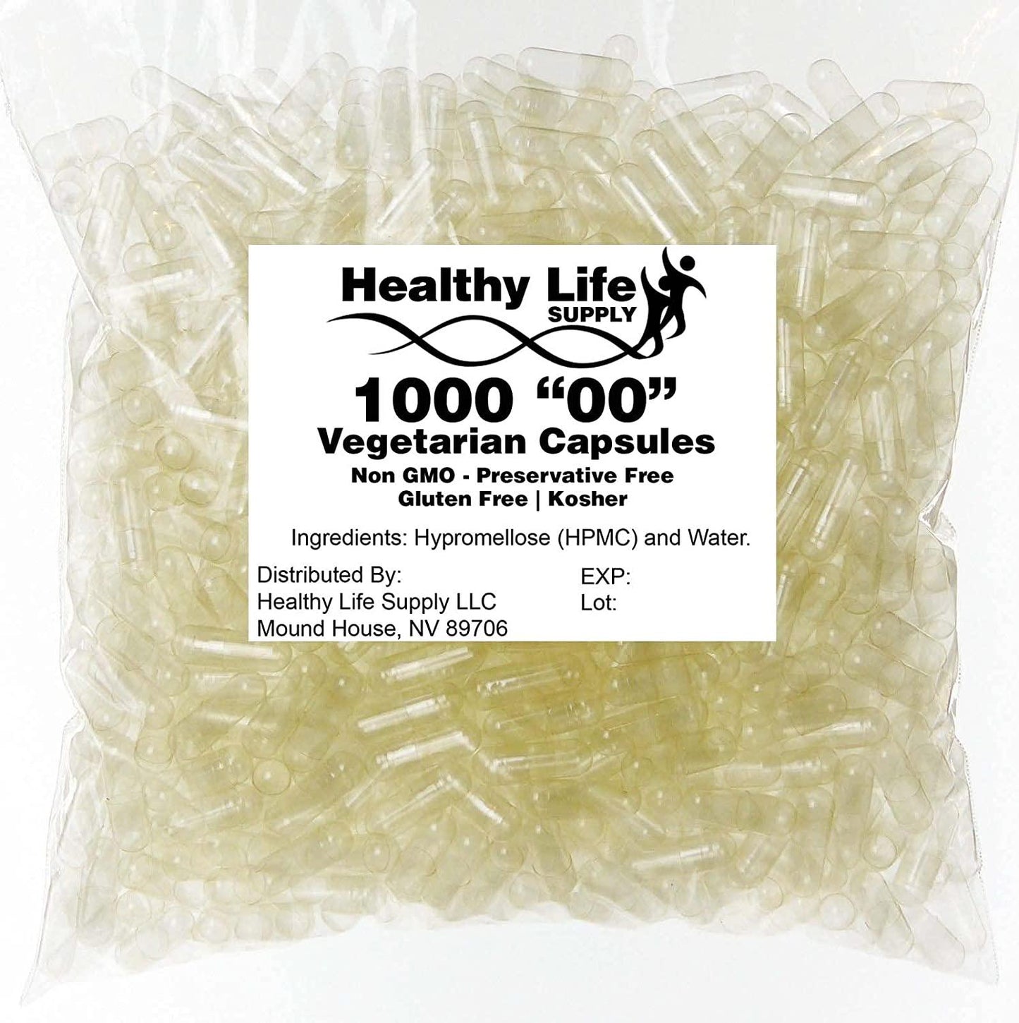Empty Vegetarian Capsules - 1000 Size 00 Bulk Wholesale