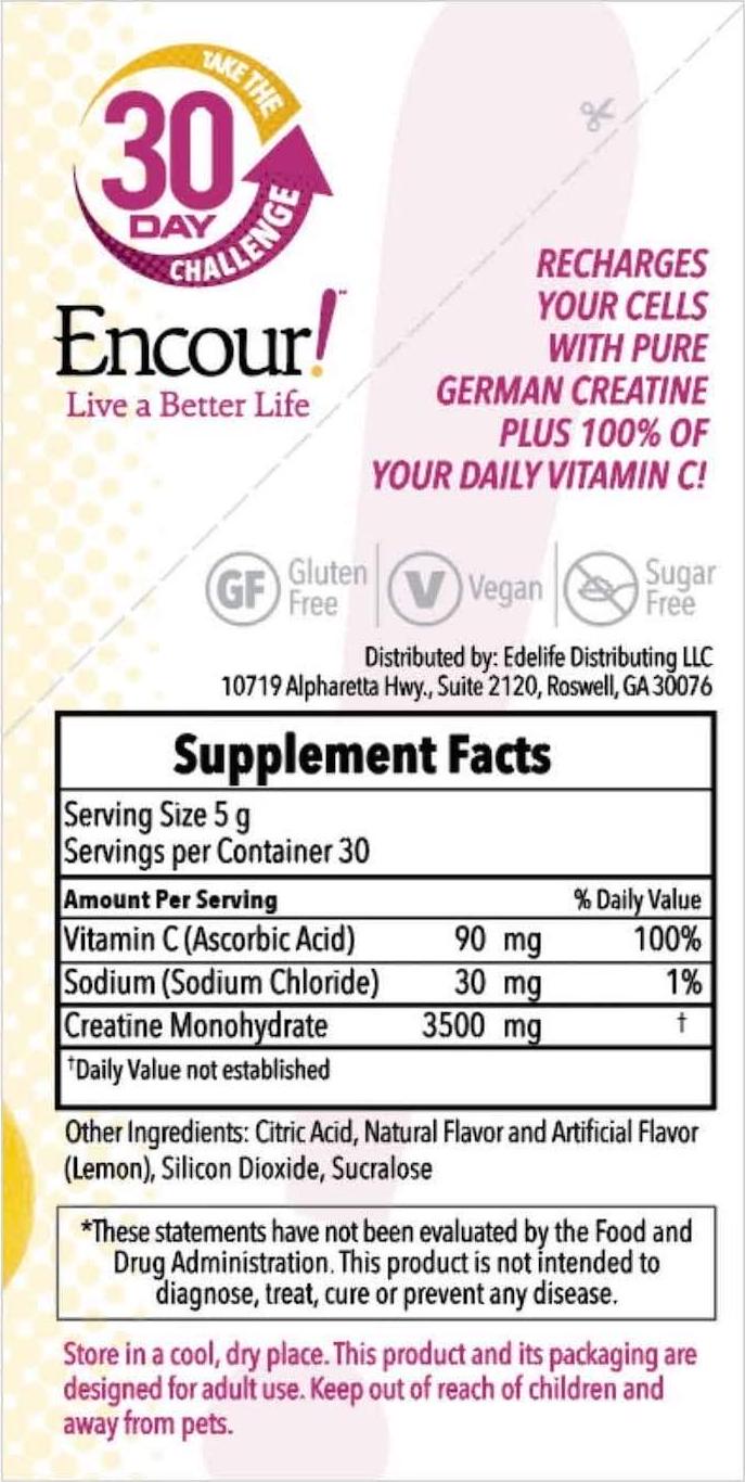 Encour! Bioenergetic Anti-Aging Supplement | Single-Serve Drink Powder Packs | 30 Day Supply (Tangy Lemon)