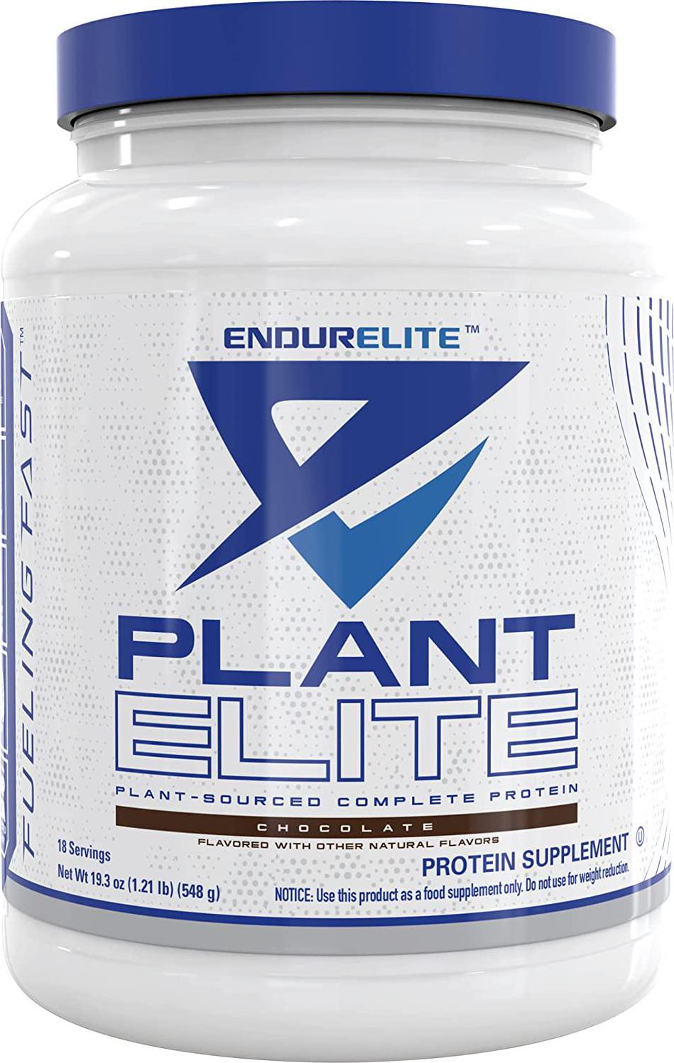 EndurElite Plant Elite Protein Powder - Yellow Pea and Brown Rice Protein Blend - Low Carb - Chocolate