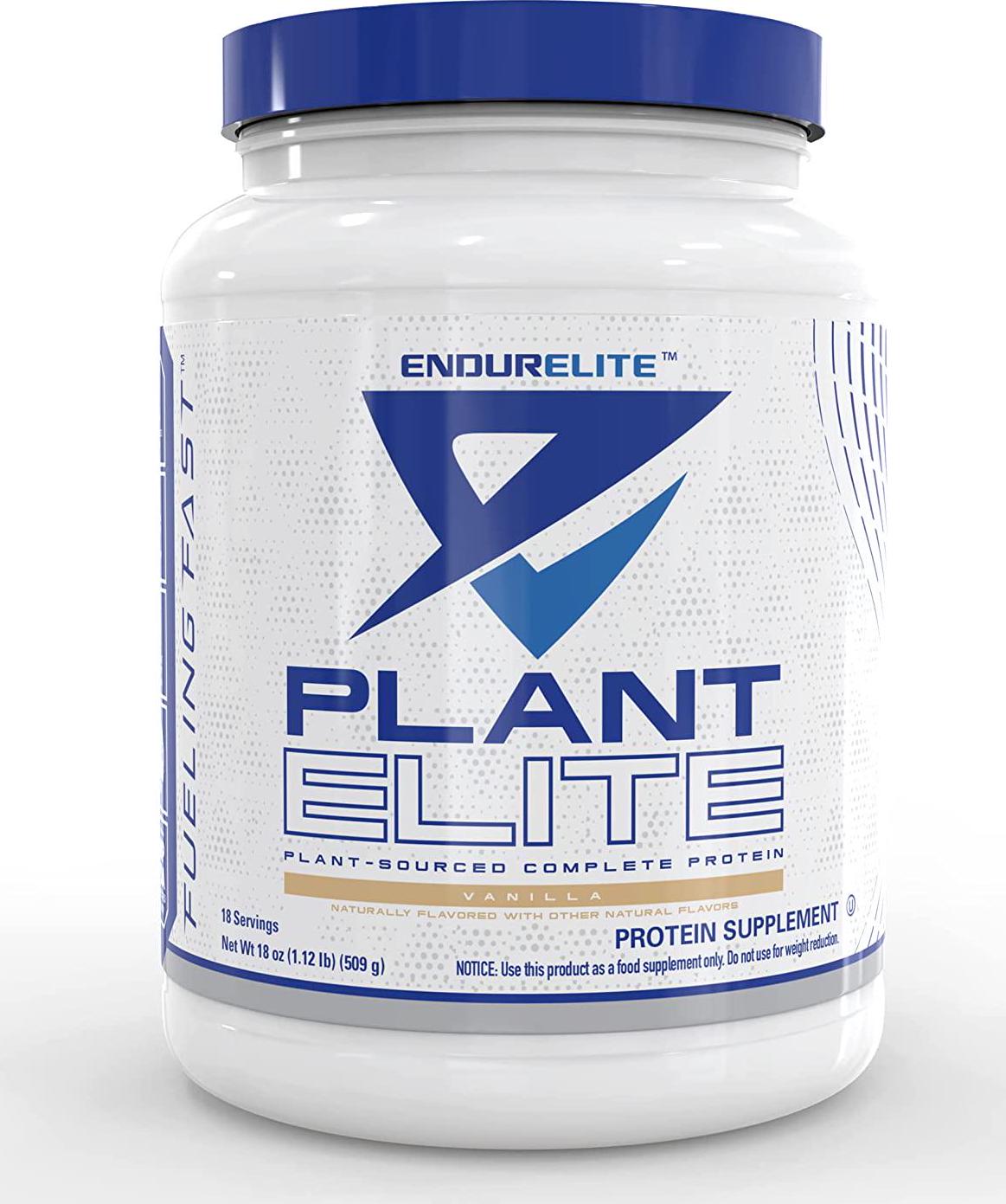 EndurElite Plant Elite Protein Powder - Yellow Pea and Brown Rice Protein Blend - Low Carb - Vanilla