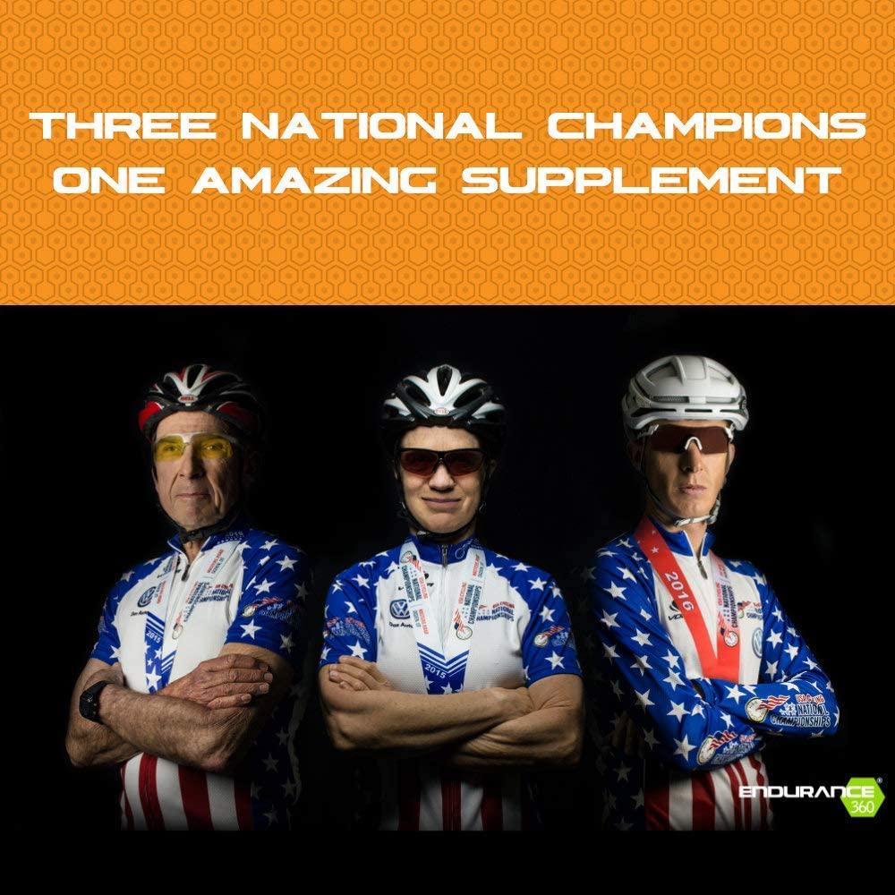 Endurance360 Caffeinated Sports Performance Supplement for Triathletes Runners Cyclists, VO2 Max, Smart Muscle Recovery, Aid Muscle Soreness, Muscular Endurance
