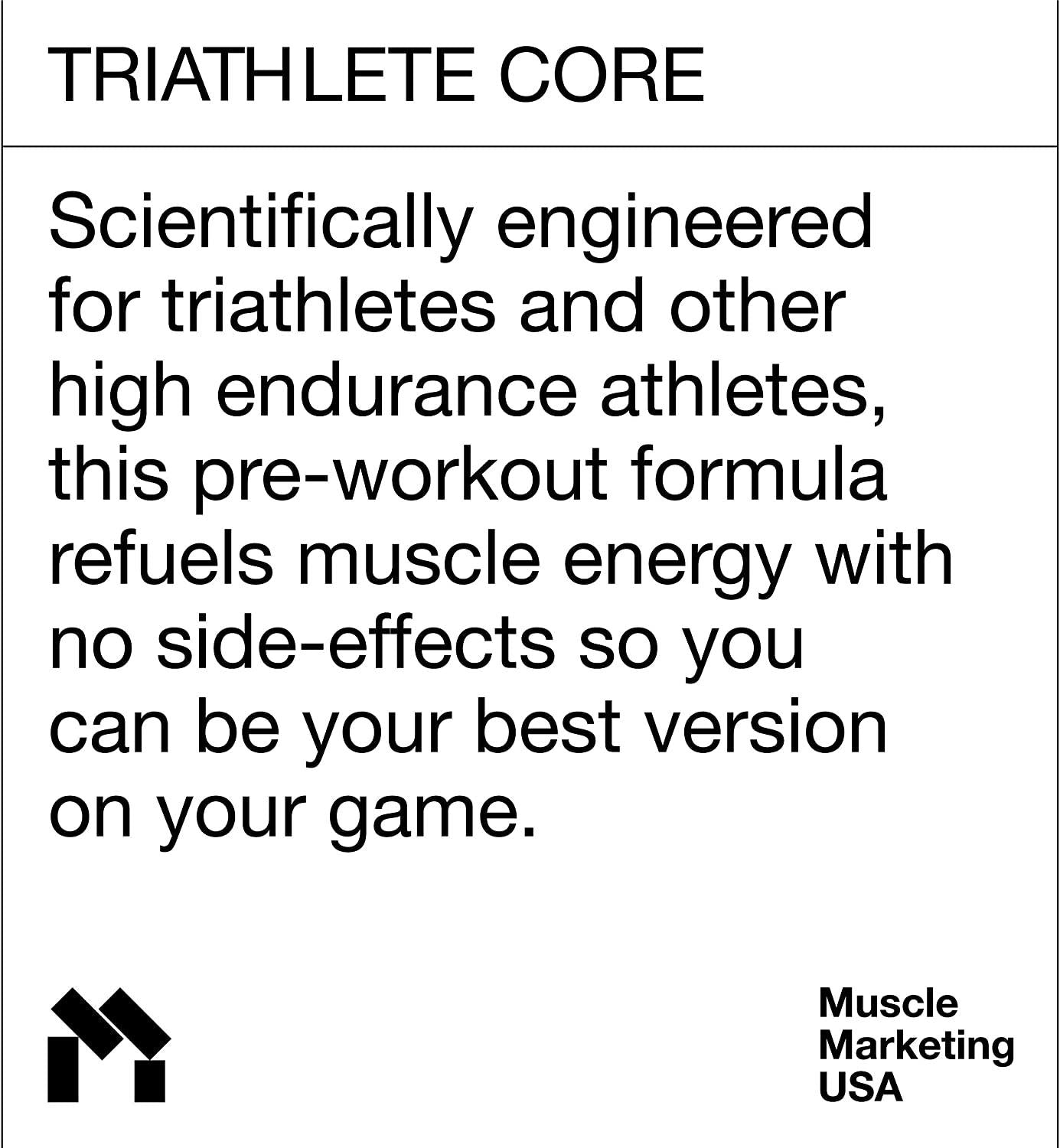 Endurance Performance Enhancer, Triathlete by MMUSA, Builds Speed, Strength and Stamina. Accelerates Recovery, Builds Muscle Strength. Accelerates Glycogen Storage into fatigued Muscles.