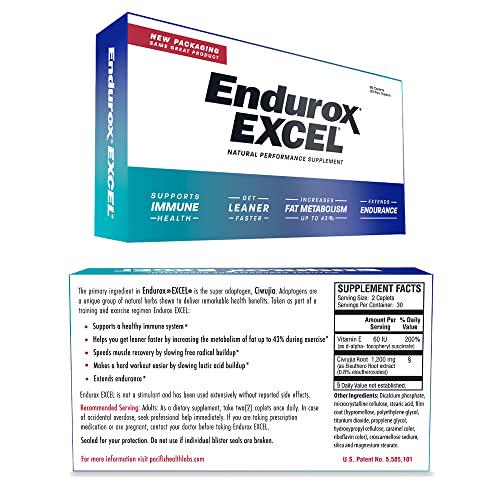 Endurox Excel Natural Exercise Supplement, Increases Metabolism and Builds Endurance - 60 Caps