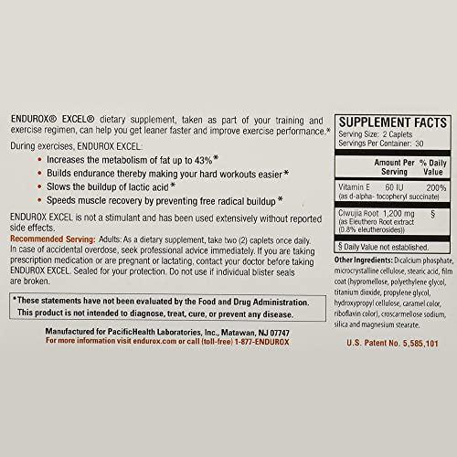 Endurox Excel Natural Exercise Supplement, Increases Metabolism and Builds Endurance - 60 Caps